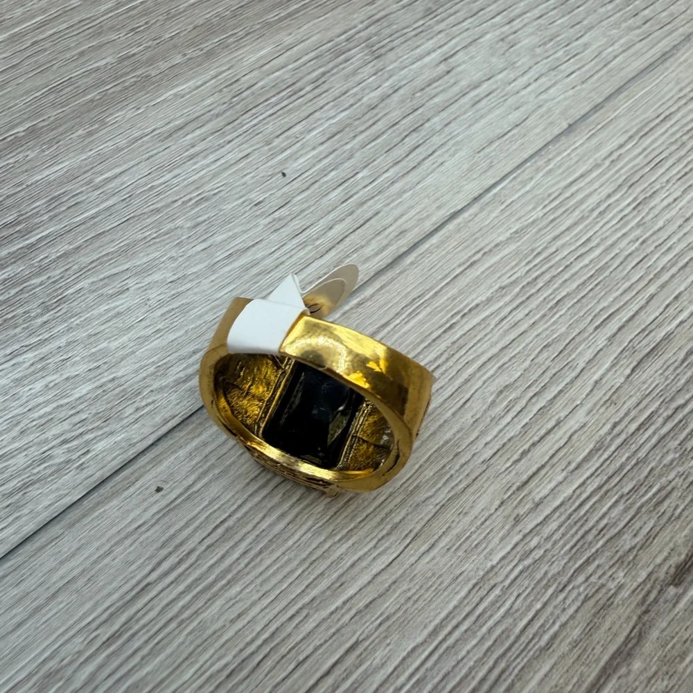 Gold Tone and Black Statement‎ Ring